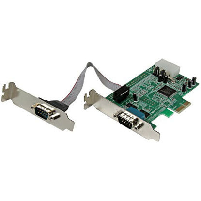 Picture of StarTech.com 2 Port Low Profile Native RS232 PCI Express Serial Card with 16550 UART - PCIe RS232 - PCI-E Serial Card (PEX2S553LP)