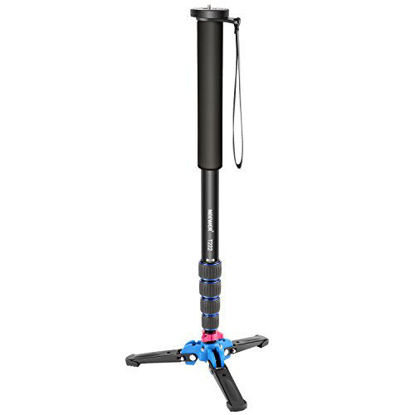 Picture of Neewer Extendable Camera Monopod with Removable Foldable Tripod Support Base:Aluminum Alloy,20-66 inches/52-168 Centimeters for Canon Nikon Sony DSLR Cameras,Payload up to 11 pounds/5 kilograms