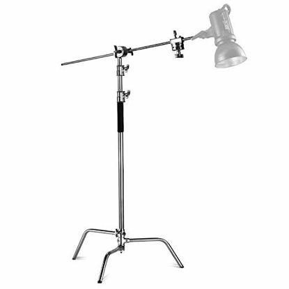 Picture of Neewer Pro 100% Metal Max Height 10ft/305cm Adjustable Reflector Stand with 4ft/120cm Holding Arm and 2 Pieces Grip Head for Photography Studio Video Reflector, Monolight and Other Equipment