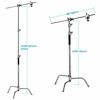 Picture of Neewer Pro 100% Metal Max Height 10ft/305cm Adjustable Reflector Stand with 4ft/120cm Holding Arm and 2 Pieces Grip Head for Photography Studio Video Reflector, Monolight and Other Equipment