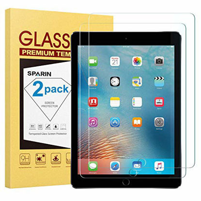 Picture of SPARIN 2 Pack Screen Protector Compatible with iPad 6th Generation/iPad Pro 9.7, Tempered Glass Screen Protector