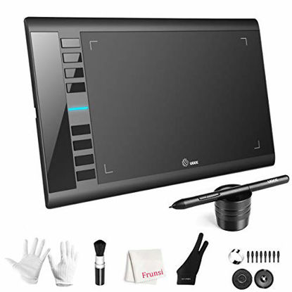 Picture of Graphics Drawing Tablet, UGEE M708 10 x 6 inch Large Drawing Tablet with 8 Hot Keys, Passive Stylus of 8192 Levels Pressure, UGEE M708 Graphic Tablet for Paint, Design, Art Creation Sketch
