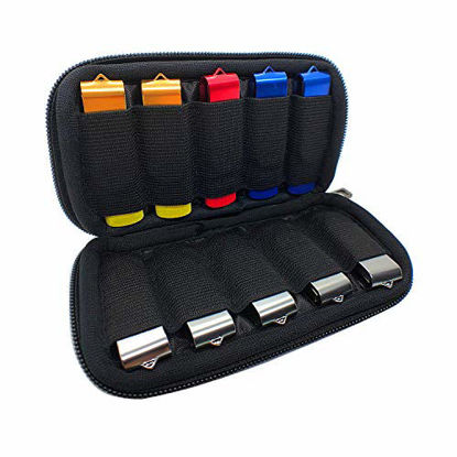 Picture of USB Flash Drive Case, USB Holder Electronic Accessory Organizer 10 Capacites, Soft Storage Bag for Zip Drive/Thumb Drive/Jump Drive (Not Included ) (Black)
