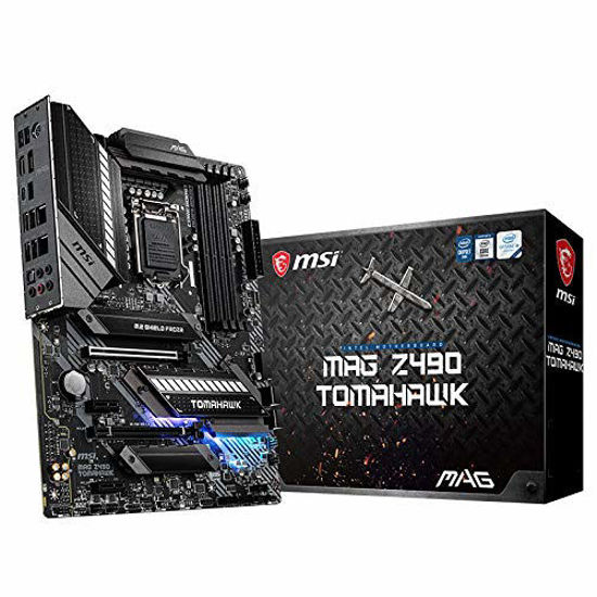 Picture of MSI MAG Z490 Tomahawk Gaming Motherboard (ATX, 10th Gen Intel Core, LGA 1200 Socket, DDR4, CF, Dual M.2 Slots, USB 3.2 Gen 2, Type-C, 2.5G LAN, DP/HDMI, Mystic Light RGB)