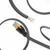 Picture of Cat 8 Ethernet Cable 10 ft, 26AWG Nylon Braided High Speed Heavy Duty Cat8 Network LAN Patch Cord, 40Gbps 2000Mhz SFTP RJ45 Flat Cable Shielded in Wall, Indoor&Outdoor for Modem/Router/Gaming/PC