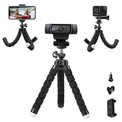 Picture of Flexible Desk Webcam Stand,Adjustable Premium Phone Holder,Portable Sponge Camera Tripod. Compatible with GoPro Hero,Logitech and Nexigo Webcam.