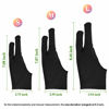 Picture of OTraki 4 Pack Artist Gloves Anti Smudge Two Fingers Drawing Gloves for Paper Sketching, Pad Monitor, Graphics Tablet, Universal for Left and Right Hand - 2.75x7.08 inch