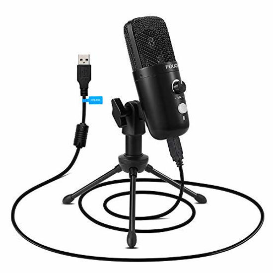 Picture of USB Plug&Play Computer Microphone, FDUCE Professional Studio PC Mic with Tripod for Gaming, Streaming, Podcast, Chatting, YouTube on Mac & Windows(Black)