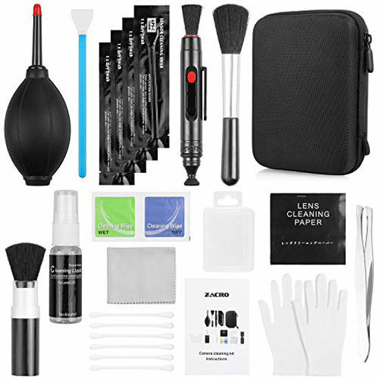 Picture of Zacro 14-in-1 Proonal Camera Cleaning Kit (with Carry Case), Including Blowing Bottle/Detergent/Lens Cleaning Pen/Cleaning Brush/Cleaning Swabs/Cleaning Cloth