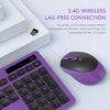 Picture of Wireless Keyboard and Mouse - Keyboard with Phone Holder, seenda 2.4GHz Silent USB Wireless Keyboard Mouse Combo, Full-Size Keyboard and Mouse for Computer, Desktop and Laptop (Purple)