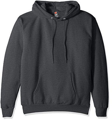 Picture of Hanes Men's Pullover Ecosmart Fleece Hooded Sweatshirt, Charcoal Heather, L