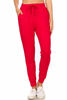 Picture of Leggings Depot JGA128-RED-L Solid Jogger Track Pants w/Pockets, Large