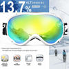 Picture of ZIONOR Lagopus Ski Snowboard Goggles UV Protection Anti fog Snow Goggles for Men Women Youth VLT 13.7% White Frame Mirrored Gold Lens