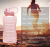 Picture of Venture Pal Large 1 Gallon/128 OZ (When Full) Motivational BPA Free Leakproof Water Bottle with Straw & Time Marker Perfect for Fitness Gym Camping Outdoor Sports-Light Pink