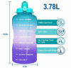 Picture of Venture Pal Large 1 Gallon/128 OZ (When Full) Motivational BPA Free Leakproof Water Bottle with Straw & Time Marker Perfect for Fitness Gym Camping Outdoor Sports-Purple/Pink/Green Gradient