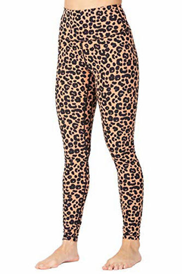 Sunzel Workout Leggings for Women, Squat Proof High Waisted Yoga Pants 4  Way Stretch, Buttery Soft (Yellow Leopard, L)