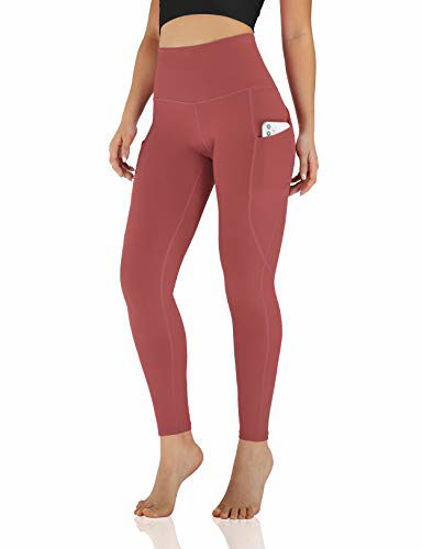 ODODOS Women's High Waisted Yoga Leggings with Pocket, Workout Sports  Running Athletic Leggings with Pocket, Full-Length, Mauve,X-Small