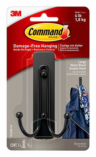 Picture of Command Wall Hooks, Large, Matte Black, (17036MB-ES) Decorate Damage-Free