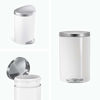 Picture of simplehuman 6 Liter / 1.6 Gallon Semi-Round Bathroom Step Trash Can, White Steel