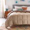 Picture of LINENSPA All-Season Reversible Down Alternative Quilted Comforter - Corner Duvet Tabs - Hypoallergenic - Plush Microfiber Fill - Box Stitched - Machine Washable - Sand / Mocha - Oversized King