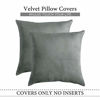 Picture of MIULEE Pack of 2 Velvet Pillow Covers Decorative Square Pillowcase Soft Solid Cushion Case for Sofa Bedroom Car 24 x 24 Inch 60 x 60 cm Grey