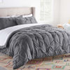 Picture of LINENSPA All- Season Hypoallergenic - Plush Microfiber Fill - Machine Washable Alternative Comforter, Queen, Gray Pinch Pleat