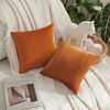 Picture of MIULEE Pack of 2 Velvet Pillow Covers Decorative Square Pillowcase Soft Solid Cushion Case for Sofa Bedroom Car 12 x 12 Inch Orange