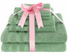 Picture of American Soft Linen 6-Piece 100% Turkish Genuine Cotton Premium & Luxury Towel Set for Bathroom & Kitchen, 2 Bath Towels, 2 Hand Towels & 2 Washcloths [Worth $72.95] - Sage Green