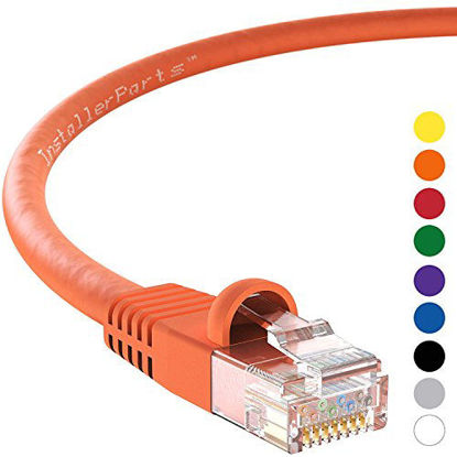 Picture of InstallerParts Ethernet Cable CAT5E Cable UTP Booted 100 FT - Orange - Professional Series - 1Gigabit/Sec Network/Internet Cable, 350MHZ