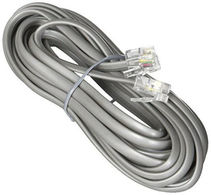Picture of Premium Telephone Line Cord Heavy Duty Silver Satin 4 Conductor 14-ft by TeleDirect