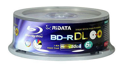 Picture of RiData 50GB BD-R DL Dual-Layer Blu-Ray Writable 6x Disc 25pk