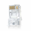 Picture of RJ45 Cat6 Pass Through Connectors Pack of 100, EZ Crimp Modular Data Plug for Network UTP Cat-6 Ethernet Cable