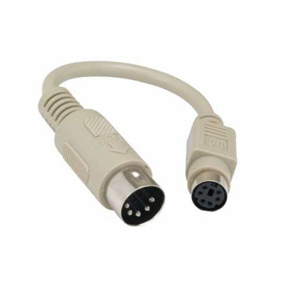 Picture of KENTEK 6 Inch in DIN5 at Male to Mini DIN6 PS/2 Female Keyboard Adapter Converter Cable Cord DIN5 5 Pin to MDIN6 6 Pin M/F for PC Mac Linux