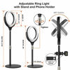 Picture of Computer Ring Light for Video Conferencing - Desk Circle Light for Laptop with Adjustable Metal Stand and Phone Holder for Video Recording, Webcam Chat, Makeup, Live Stream, Selfie Photography