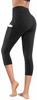 Picture of Lingswallow High Waist Yoga Pants - Yoga Pants with Pockets Tummy Control, 4 Ways Stretch Workout Running Yoga Leggings (Capris Black 11, X-Small)