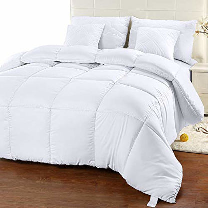 Picture of Utopia Bedding Comforter Duvet Insert - Quilted Comforter with Corner Tabs - Box Stitched Down Alternative Comforter (King, White)