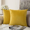 Picture of MIULEE Pack of 2 Velvet Soft Solid Decorative Square Throw Pillow Covers Set Cushion Case for Sofa Bedroom Car 16 x 16 Inch 40 x 40 cm Lemon Yellow