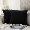 Picture of MIULEE Pack of 2 Velvet Pillow Covers Decorative Square Pillowcase Soft Solid Black Cushion Case for Sofa Bedroom Car 22 x 22 Inch 55 x 55 cm