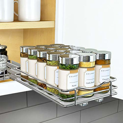 Picture of Lynk Professional Slide Out Spice Rack Upper Cabinet Organizer, 6-1/4" Single, Chrome