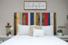 Picture of Americana Mix Headboard Queen Size, Hanger Style, Handcrafted. Mounts on Wall. Easy Installation