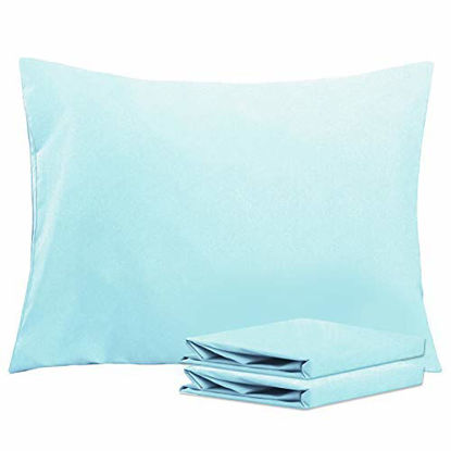 Picture of NTBAY Standard Pillowcases Set of 2, 100% Brushed Microfiber, Soft and Cozy, Wrinkle, Fade, Stain Resistant with Envelope Closure, 20 x 26 Inches, Aqua