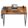 Picture of CubiCubi Study Computer Desk 32" Home Office Writing Small Desk, Modern Simple Style PC Table, Black Metal Frame, Deep Brown