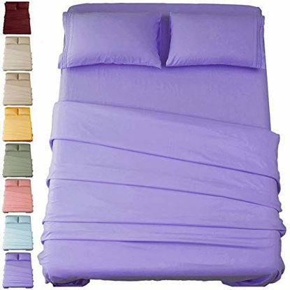 Picture of SONORO KATE Bed Sheet Set Super Soft Microfiber 1800 Thread Count Luxury Egyptian Sheets 16-Inch Deep PocketWrinkle and Hypoallergenic-3 Piece (Lavender, Twin XL)