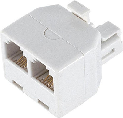 Picture of Ge 26191 Duplex Wall Jack Adapter (White, 4-Conductor)