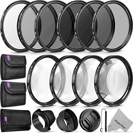 Picture of 58MM Complete Lens Filter Accessory Kit (UV, CPL, ND4, ND2, ND4, ND8 and Macro Lens Set) for Canon EOS 70D 77D 80D 90D Rebel T8i T7 T7i T6i T6s T6 SL2 SL3 DSLR Cameras