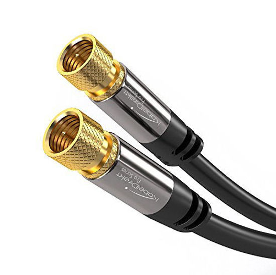 Picture of KabelDirekt Digital Coaxial Audio Video Cable (25 feet) Satellite Cable Connectors - Coax Male F Connector Pin - Coax Cables for Satellite Television - Pro Series