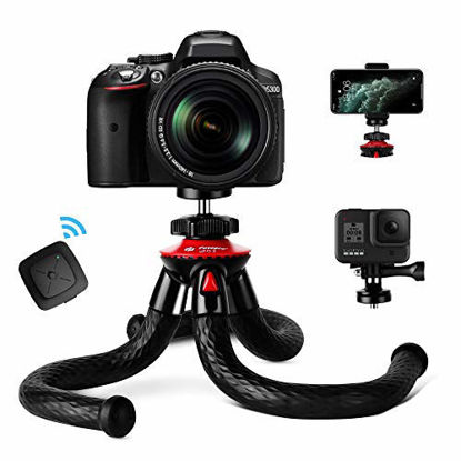 Picture of Tripod for iPhone, Fotopro Flexible Camera Tripod with Bluetooth for iPhone 11 XS,Samsung, Waterproof and Anti-Crack Phone Tripod Stand for GoPro, Portable Travel Tripod for Live Streaming Vlog Video