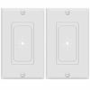 Picture of TOPGREENER Flexible Rubber Wall Grommet Insert with Decorator Wall Plate, Pass Through Plate for Low-Voltage Cables, Size 1-Gang 4.50" x 2.75," Polycarbonate Thermoplastic, TG8901-2PCS, White, 2 Pack