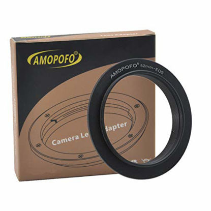 Picture of 52mm to EOS Filter Thread Macro Reverse Mount Adapter Ring,& for Canon EOS 1D, 1DS, Mark II, III, IV, 1DC, 1DX, D30, D60, 10D, 20D, 20DA, 30D, 40D, 50D, 60D, 60DA, 5D, Mark II, Mark III, 7D,T1, T1i, T