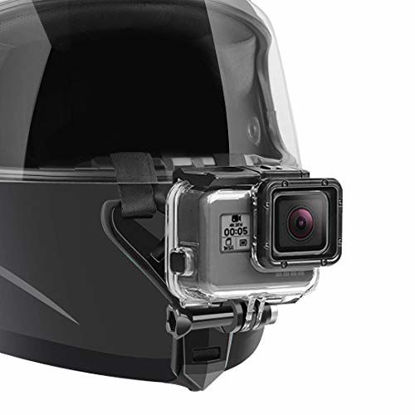 Picture of Motorcycle Helmet Chin Strap Mount Compatible with GoPro Hero 9, 8, 7, (2018), 6 5 4 3, Hero Black, Session, Xiaomi Yi, SJCAM Black